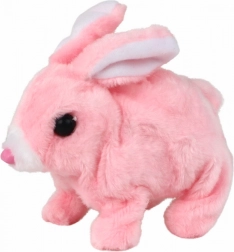 Interaktiv gående kanin med kort pels – lyserød