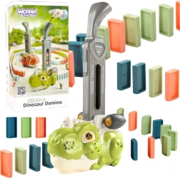 woopie elektrisk lokomotiv til dominobrikker dinosaur grøn