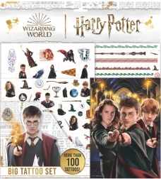 Stort kreativt sæt med hæfte og tatoveringer med Harry Potter