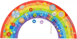 Vægmonteret sanse- og aktivitetspanel i træ – regnbue, FSC – Viga