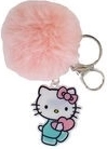 Nøglering med fluffig pompon Hello Kitty