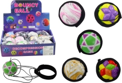 Farverig bold på elastikbånd med rem 6 cm