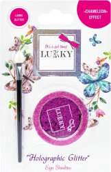 Geleøjenskygger med holografiske glimmer