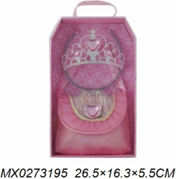 Modetilbehør til den lille prinsesse – krone og håndtaske