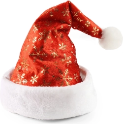 Julehat med gyldne snefnug