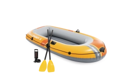 Oppustelig båd til 2 personer Intex Challenger 2 sæt med pumpe og årer