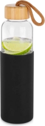 Glasvandflaske med silikoneetui 500 ml