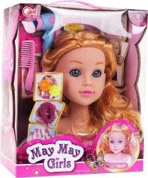 Stylinghoved med blondt hår og tilbehør