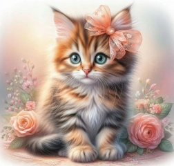 Norimpex diamantmaleri Killingen med sløjfe og roser 30x40 cm