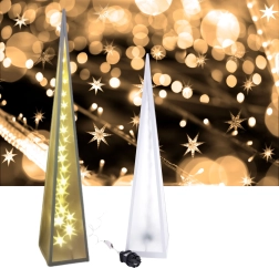 Pyramide med roterende LED-stjerner 12*12*45 cm