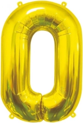 Folieballon tallet 0 guld 85 cm GoDan