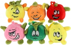 Plys-nøglering frugt 8 cm – sæt med 6 søde varianter