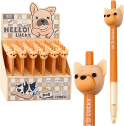 Gelpen med hundemotiv, blå blæk, 0,5 mm