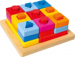 Bino indskydningsformer på farverige plader