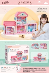 Dukkehus-villa med tilbehør