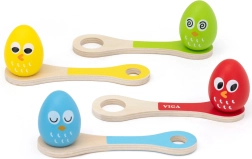 Trælegetøj æg på skeer fra Viga Toys