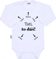 Babybody med print New Baby Far, du klarer det! str. 74 (6–9 måneder)