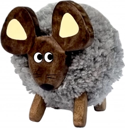 Træ dekorativ mus med tekstilpels