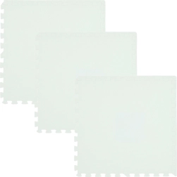 Skumgulvunderlag HUMBI 180 × 60, store vandafvisende puslespil, sikker for børn, hvid (3 stk.)