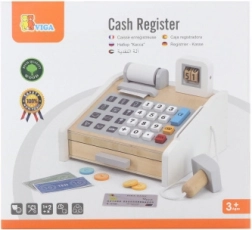 VIGA træ kasseapparat grå-hvid