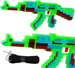 Pixelpistol med lyd- og lyseffekter grøn 39 cm