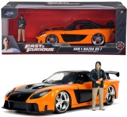 Hurtig og vred modelbil 1997 Mazda RX-7 med figur Han Lue