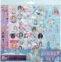 Vinter pige-klistermærker – sæt med glatte og 3D