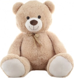 Plysset bamse 130 cm med sløjfe