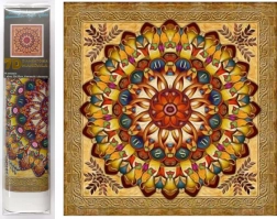 Diamantmaling 7D – gylden mandala 30 × 30 cm