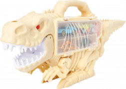 Skydende dinosaur med biler 47 cm – transportkuffert og bane