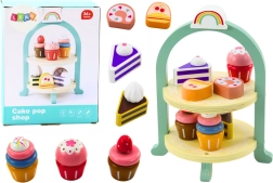 Sød kage Cupcake-sæt Træstander