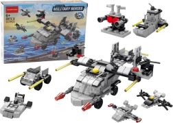 Byggeklodser Helikopter 6-i-1 Sæt gør-det-selv-køretøjer 117 dele.