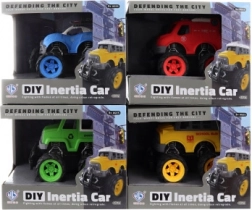 Skruvbil med store hjul og friktionsmotor