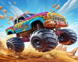 Diamantmaling monstertruck 30 × 40 cm