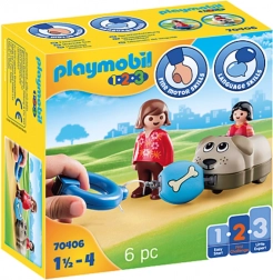 Playmobil hvalp på hjul – vogn, figurer og klodser
