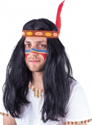 Karneval paryk Indianer til voksne