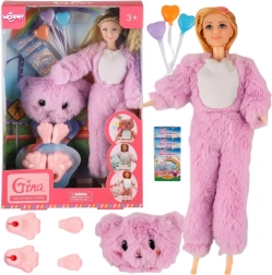 Woopie Royal dukke i lyserød bamsekostume – forlystelsespark sjov