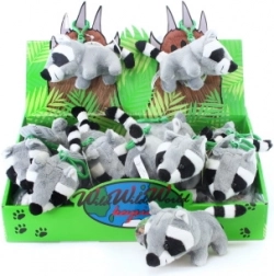 Plys-ræv vaskebjørn som nøglering 14 cm