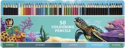 Grafix stort sæt farveblyanter i metalæske 50 stk.