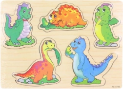 Træpuslespil med dino-indsæt