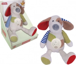 Natlampe med spilleglad hund