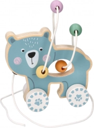 Trælegetøj til træking med perler - Bjørn