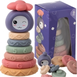 Sensoriske bløde byggeklodser til babyer, MONTESSORI tårn, 8 dele