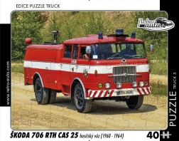 Retro biler puslespil Škoda 706 RTH CAS 25 brandbil 40 brikker