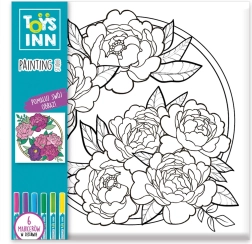 Malebogsbillede med tuscher blomster