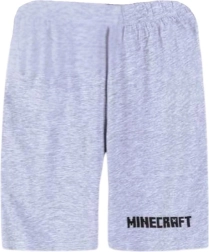 Grå Minecraft-shorts