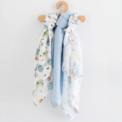 bomuldsbleer med print til drenge 70 × 80 cm, 3 stk.