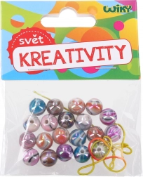 Farvede perler på snor