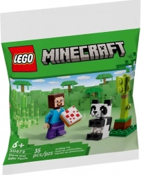 Byggesæt Minecraft Steve og lille panda