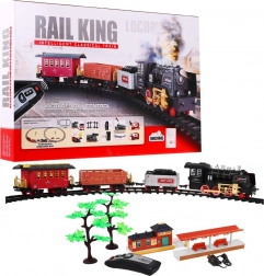 Fjernstyret legetøjstogbane med lys og røg 3+